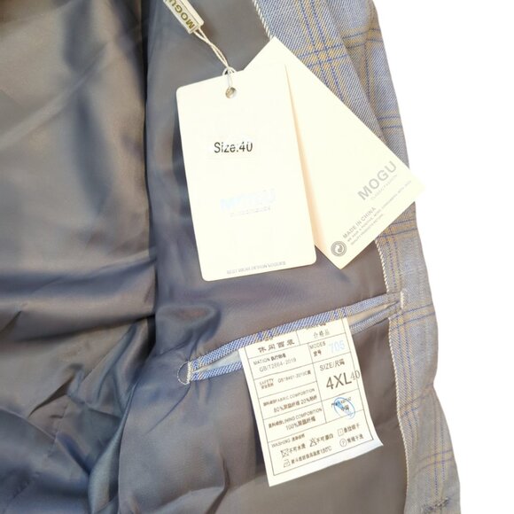 Men's Blue Plaid Blazer - Picture 7 of 7